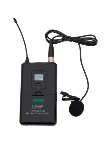 DSPPA Micrófono lavalier - UHF - Control de volumen - Hasta 8h de auto