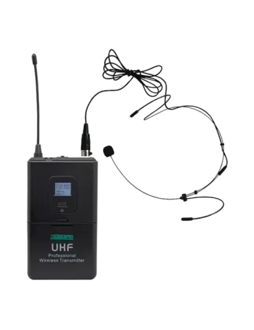 DSPPA Micrófono de diadema - UHF - Control de volumen - Hasta 8h de au