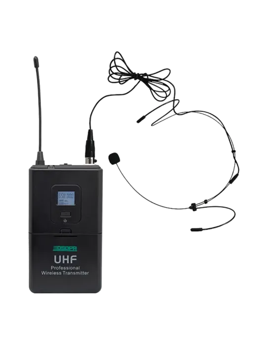 DSPPA Micrófono de diadema - UHF - Control de volumen - Hasta 8h de au