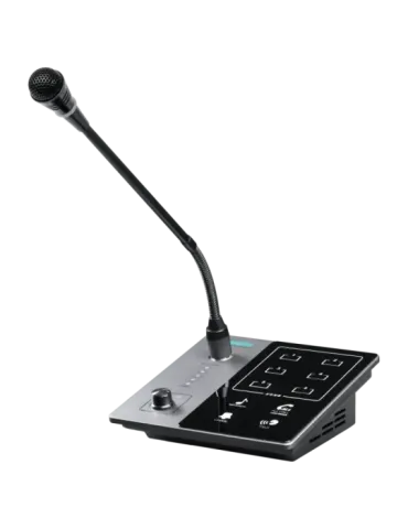 DSPPA Micrófono de pupitre - Pulsador para anuncios - Hasta 6 micros e