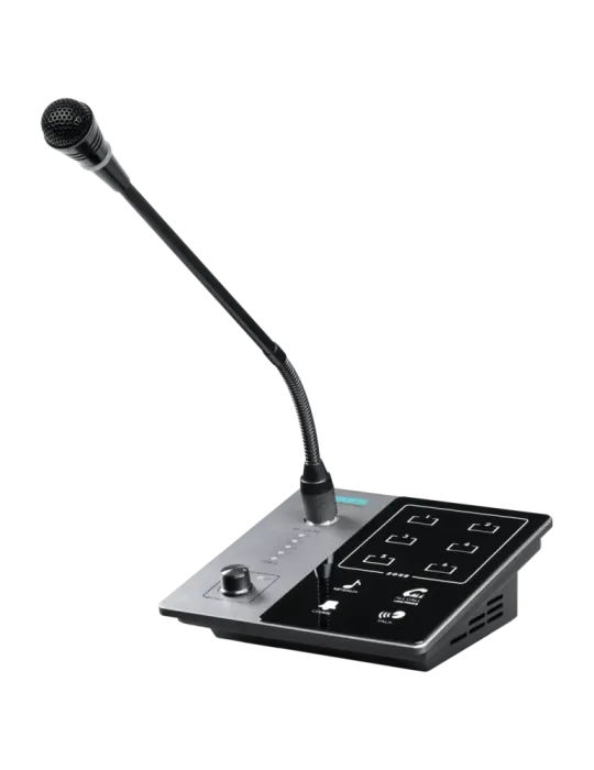 DSPPA Micrófono de pupitre - Pulsador para anuncios - Hasta 6 micros e