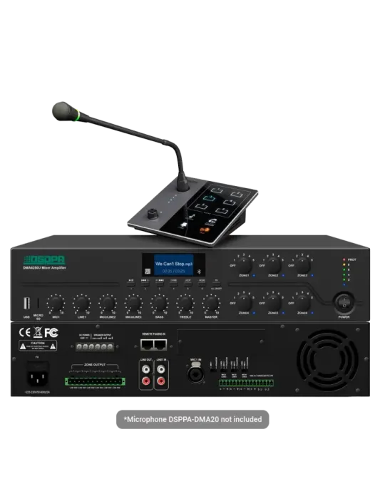 DSPPA Mini mezclador digital - Amplificador 100V - Reproductor USB / R