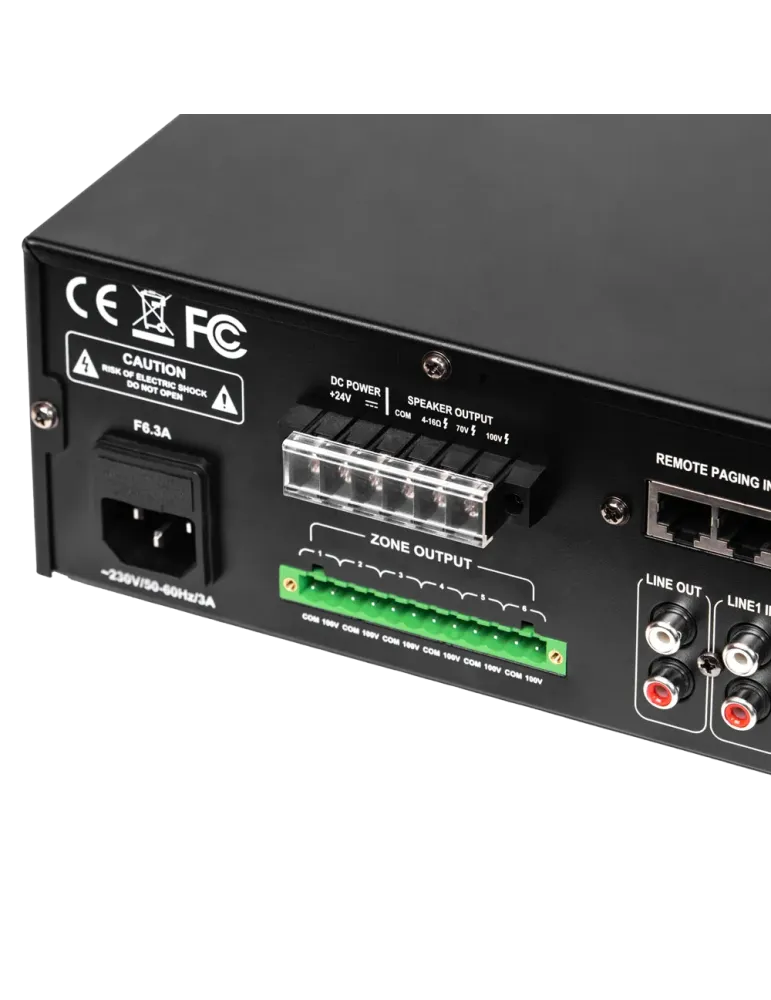 DSPPA Matriz mezclador digital - Amplificador 100V - Reproductor USB /