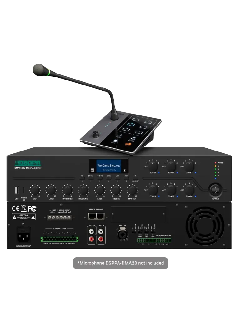 DSPPA Matriz mezclador digital - Amplificador 100V - Reproductor USB /