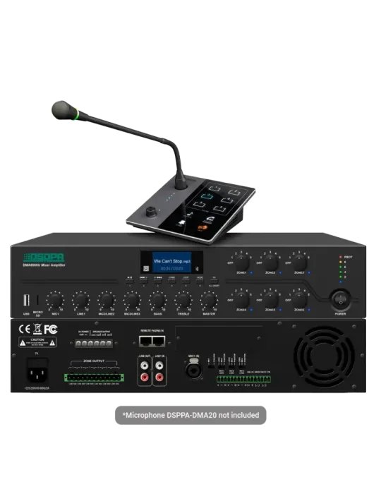 DSPPA Matriz mezclador digital - Amplificador 100V - Reproductor USB /
