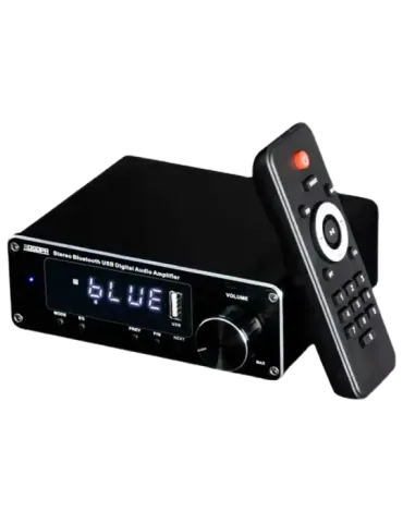 DSPPA Amplificador reproductor - 2 x 60W - Conexión Bluetooth - Reprod