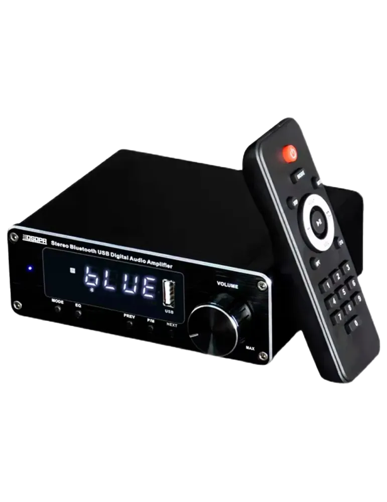 DSPPA Amplificador reproductor - 2 x 60W - Conexión Bluetooth - Reprod