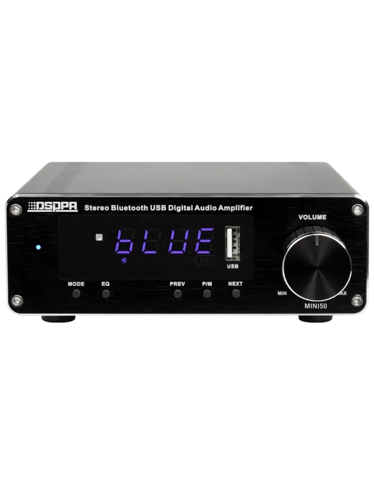 DSPPA Amplificador reproductor - 2 x 60W - Conexión Bluetooth - Reprod