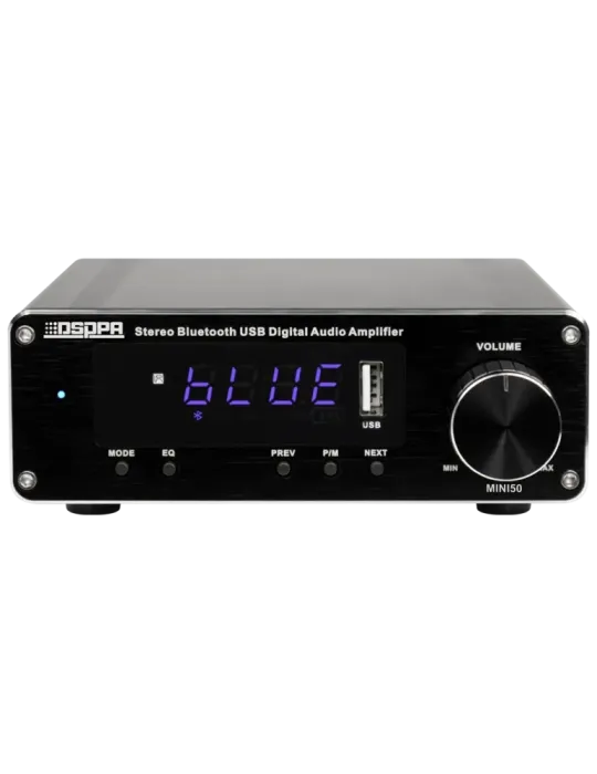 DSPPA Amplificador reproductor - 2 x 60W - Conexión Bluetooth - Reprod