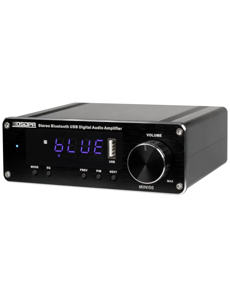 DSPPA Amplificador reproductor - 2 x 60W - Conexión Bluetooth - Reprod