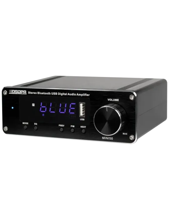 DSPPA Amplificador reproductor - 2 x 60W - Conexión Bluetooth - Reprod