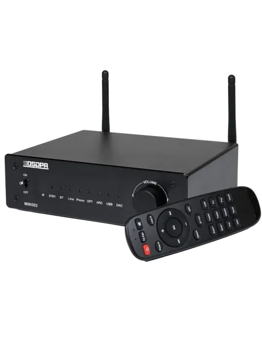 DSPPA Amplificador reproductor - 2 x 50W - Conexión Bluetooth dual - R