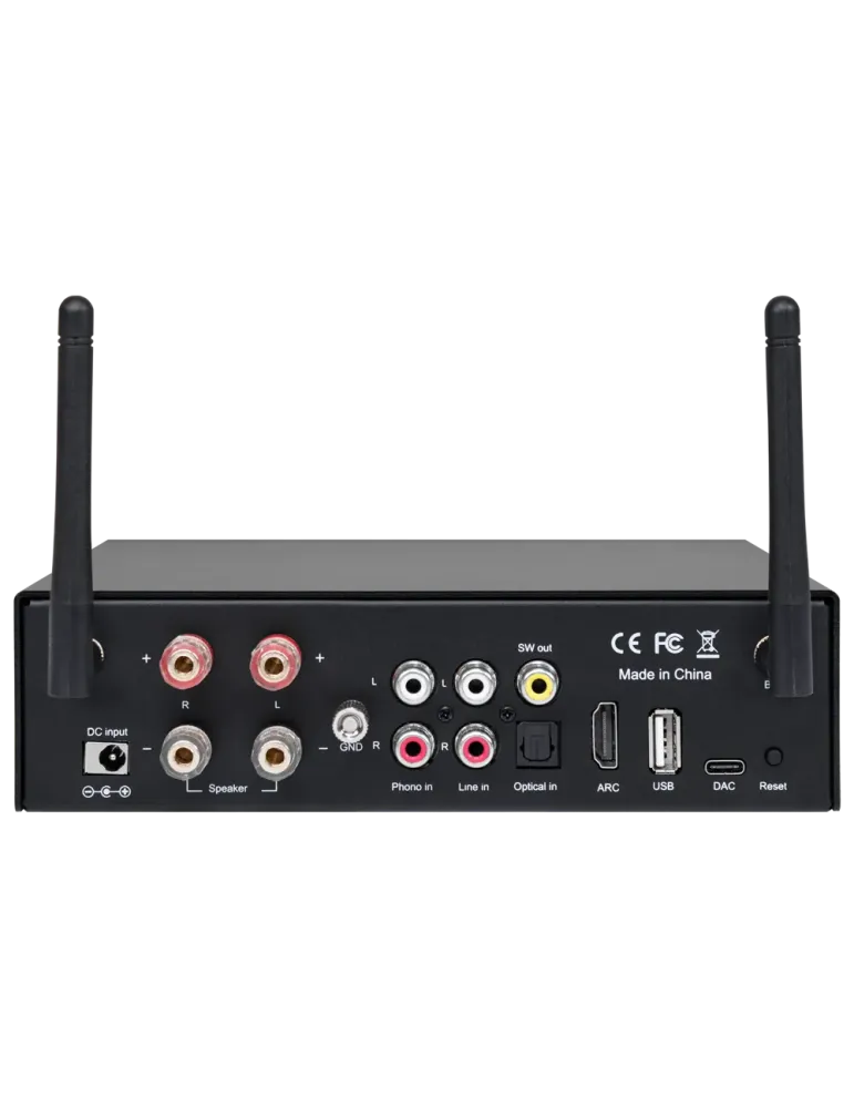 DSPPA Amplificador reproductor - 2 x 50W - Conexión Bluetooth dual - R