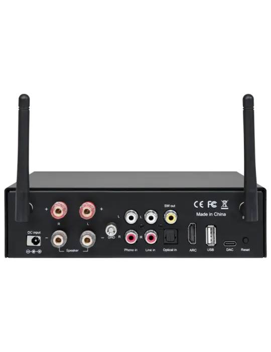 DSPPA Amplificador reproductor - 2 x 50W - Conexión Bluetooth dual - R
