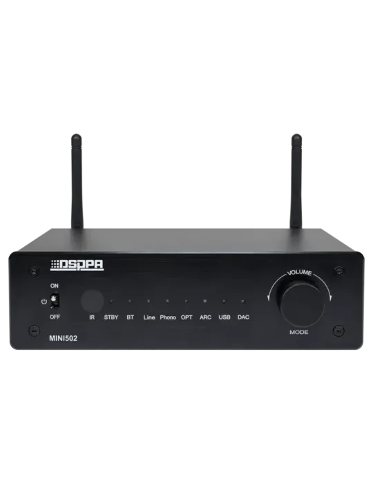 DSPPA Amplificador reproductor - 2 x 50W - Conexión Bluetooth dual - R