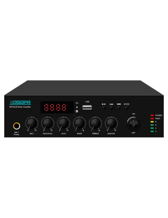 DSPPA Mini mezclador digital - Amplificador 100V - Reproductor USB / R