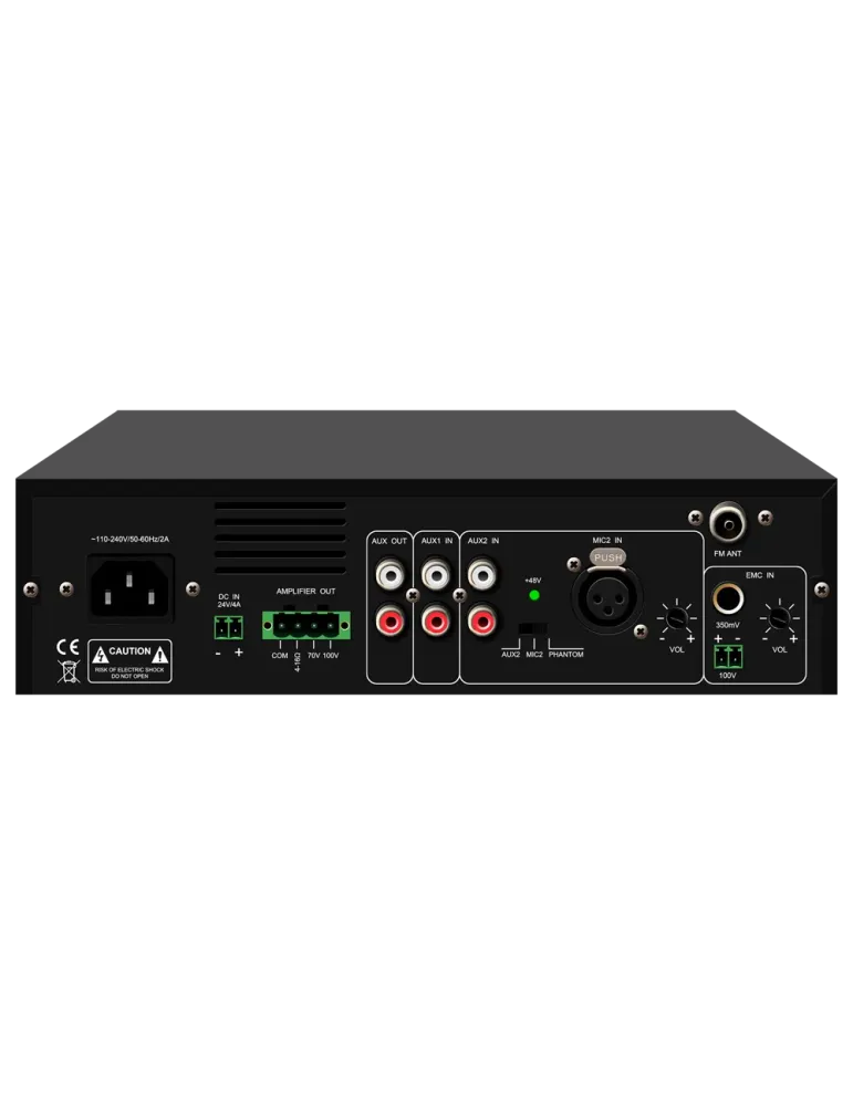 DSPPA Mini mezclador digital - Amplificador 100V - Reproductor USB / R