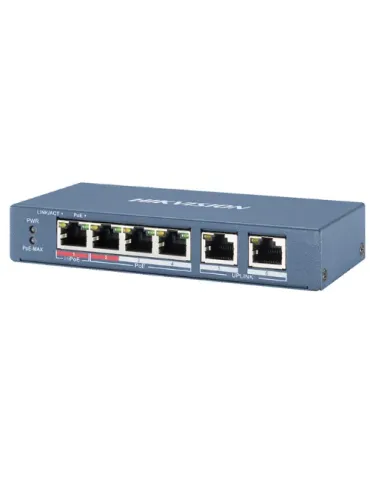 HIKVISION DS-3E0106HP-E: Switch PoE de 4 puertos para video