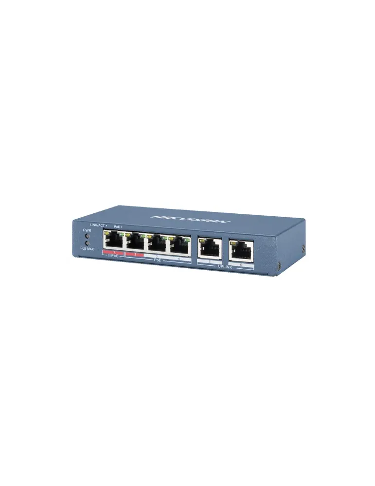 HIKVISION DS-3E0106HP-E: Switch PoE de 4 puertos para video