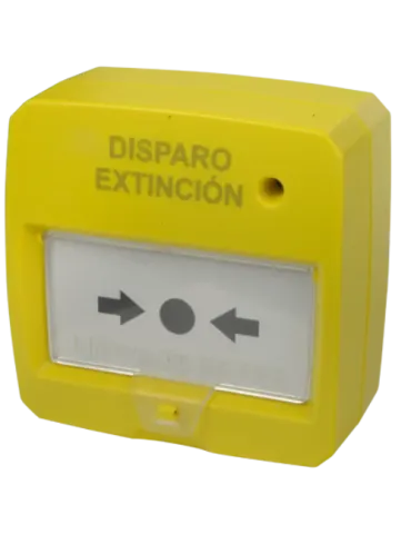 DMTECH DMT-D9000-MCP-Y: Pulsador Rearmable para Paneles de Extinción