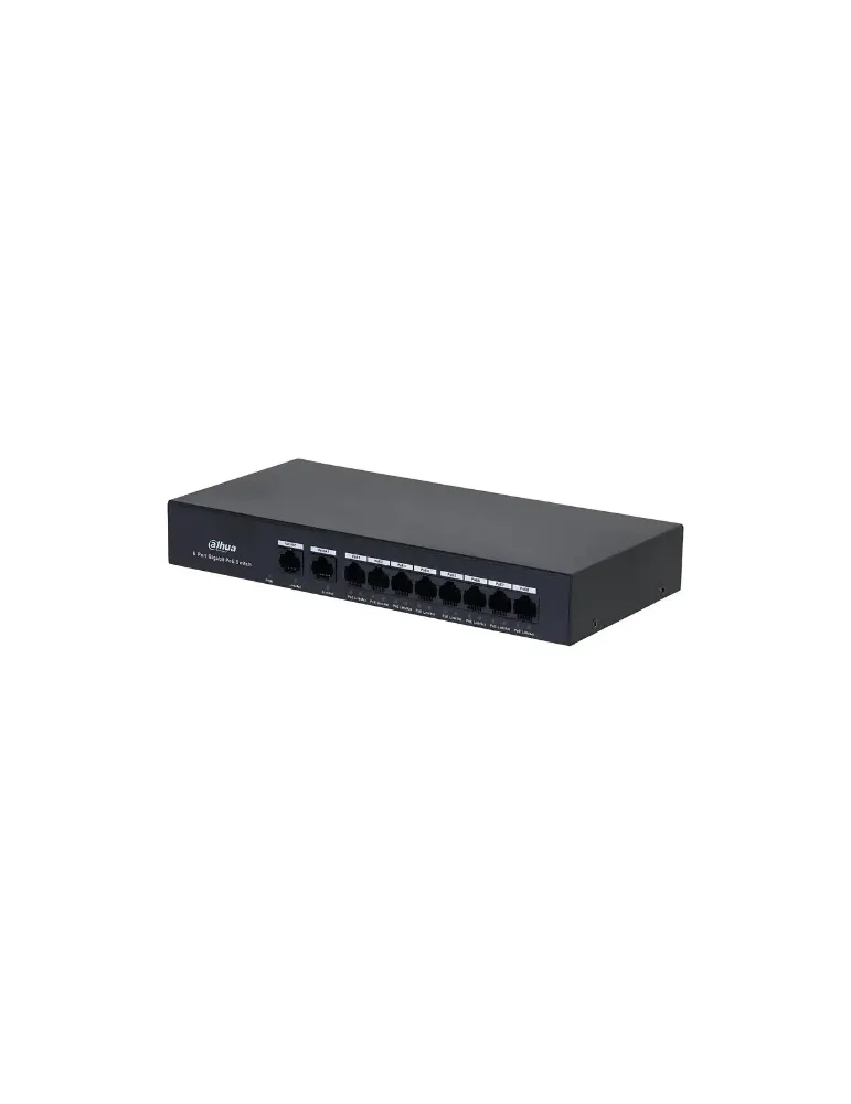 Switch PoE Gigabit DAHUA PFS3010-8GT-65 para Instalaciones Seguras