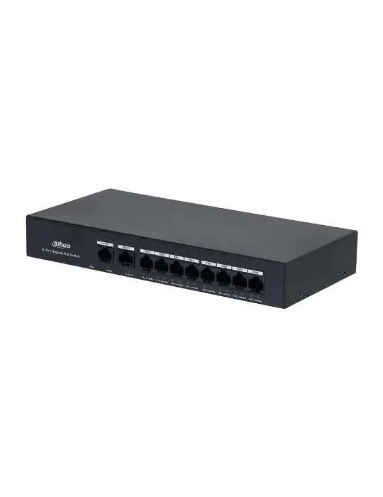 Switch PoE Gigabit DAHUA PFS3010-8GT-65 para Instalaciones Seguras