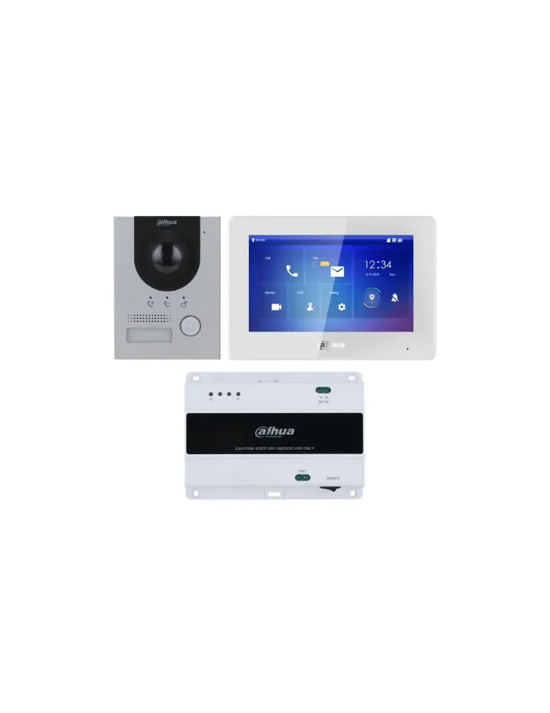 Kit Videoportero 2 Hilos DAHUA KTD01L(F) con Monitor y Placa