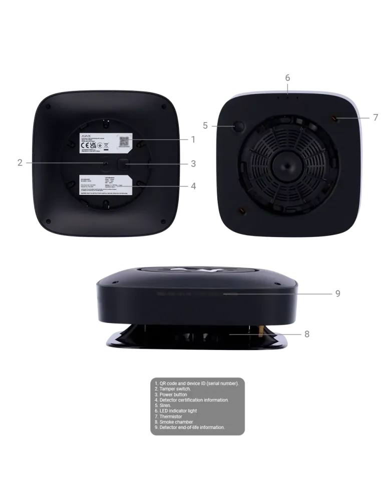 AJAX: Detector de Humo, CO y Temperatura - Seguridad y Protección