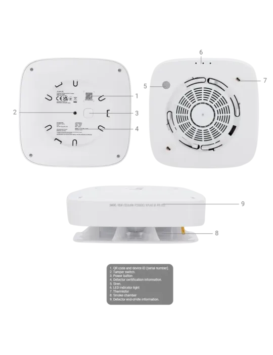 Detector de Humo Termovelocimétrico y CO - AJAX - Protección Avanzada
