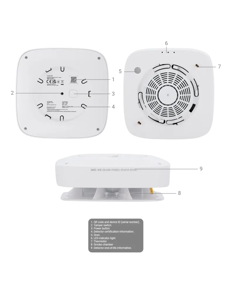 Detector de Humo y CO Bidireccional AJAX | Protección Avanzada - 1500