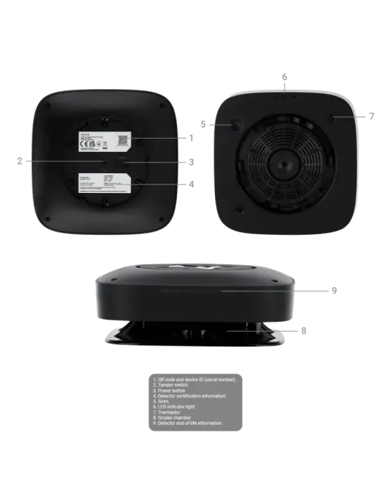 Ajax Detector de Humo y Sensor de Temperatura - Monitoreo Avanzado de