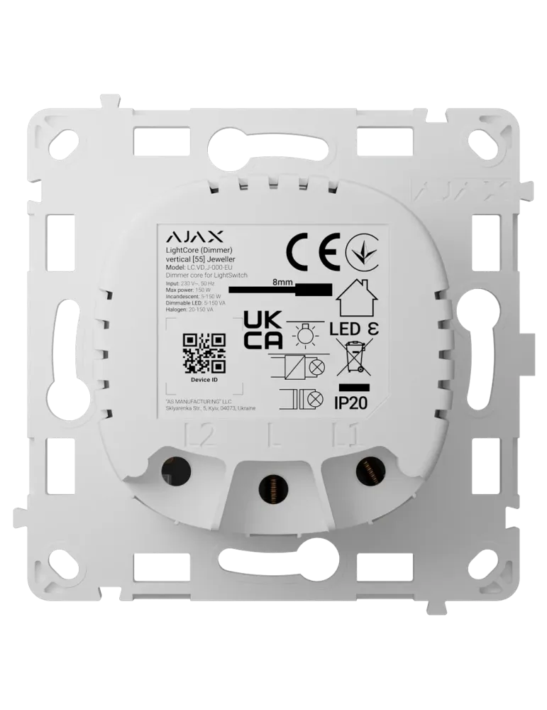 AJAX: Relé para Interruptor de Luz Inteligente Regulable Vertical