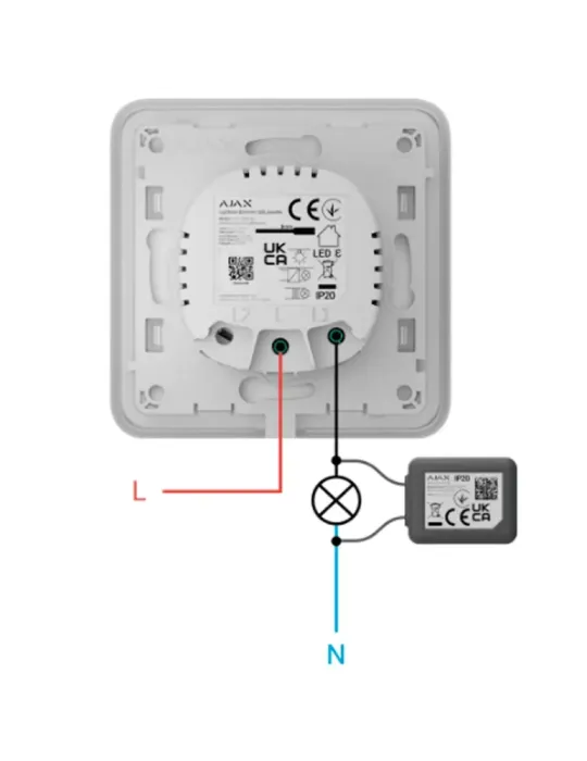 AJAX: Relé para Interruptor de Luz Inteligente Regulable Vertical