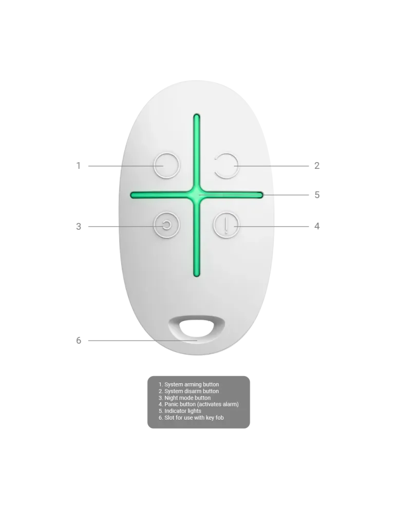 Control Remoto Bidireccional AJAX 868 MHz - AJ-SPACECONTROL-W