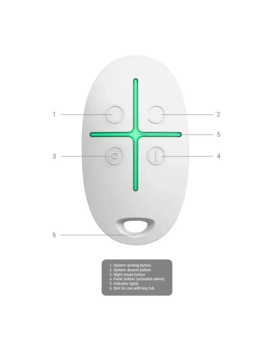 Control Remoto Bidireccional AJAX 868 MHz - AJ-SPACECONTROL-W