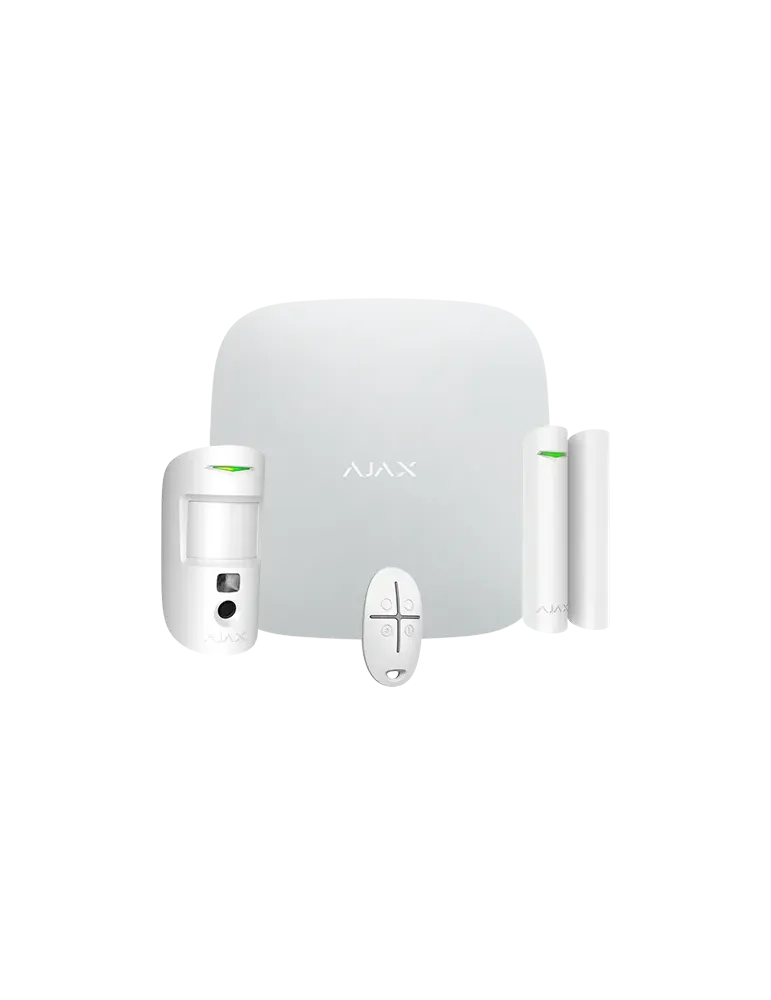 AJ-STARTERKITPLUS-CAM-W — Kit Ajax Hub 2 Plus 4G · Grado 2