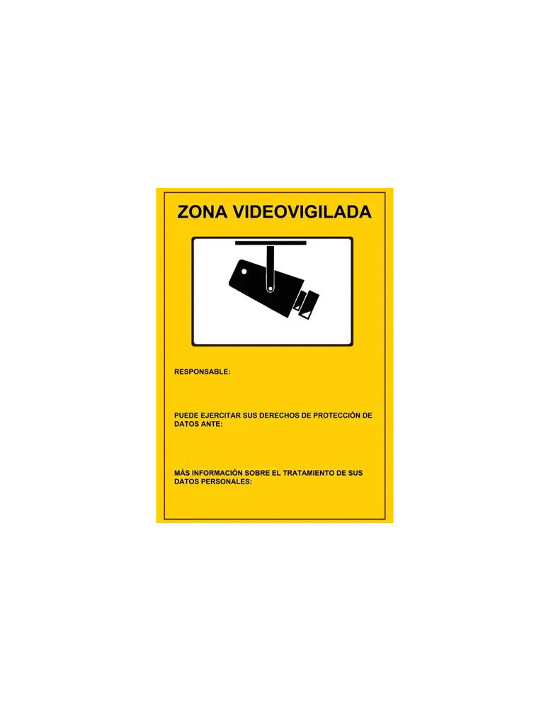 MARCA BLANCA Cartel de plástico - Serigrafía Zona Videovigilada - Homo