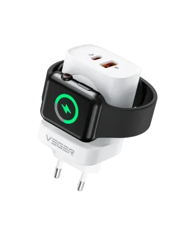 VEGER - Cargador USB e inalámbrico (para iWatch) - Potencia 25W - Carg