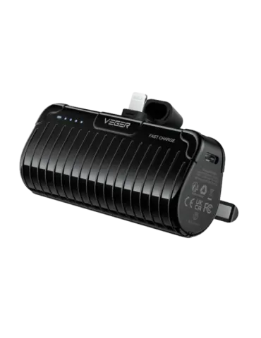VEGER Mini Power bank con LEDs carga - Capacidad 5000mAh - Entrada USB