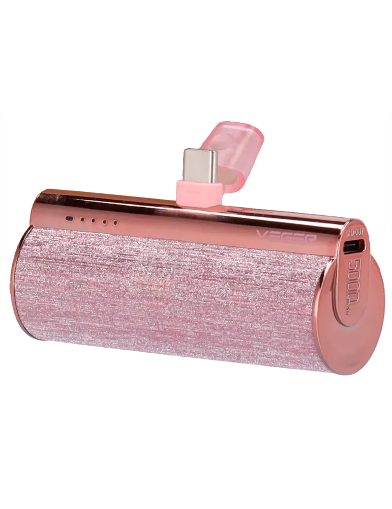 VEGER Mini Power bank con LEDs carga - Capacidad 5000mAh - Entrada Pue