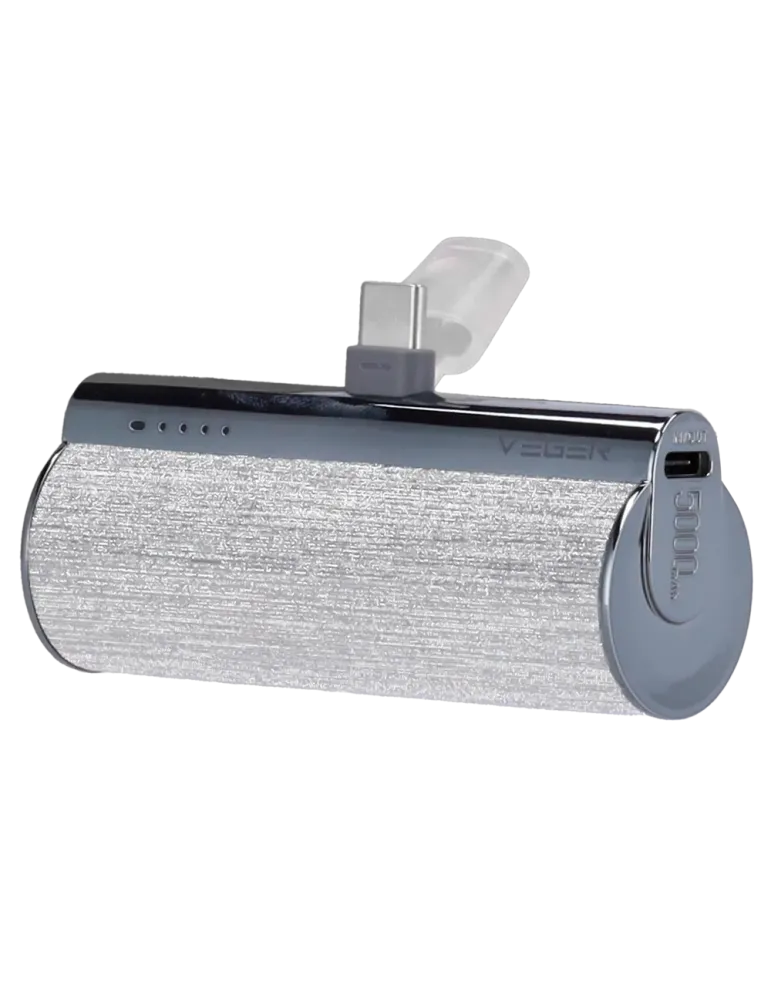 VEGER Mini Power bank con LEDs carga - Capacidad 5000mAh - Entrada USB