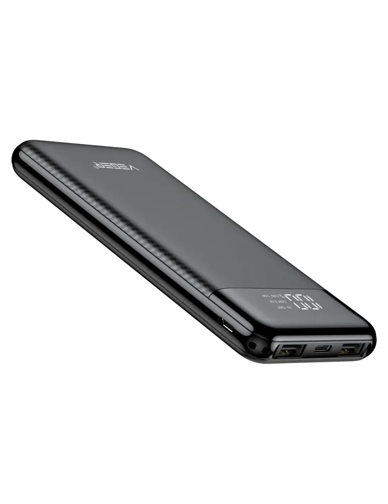VEGER Power bank con pantalla LCD - Capacidad 10000mAh - Entradas USB-