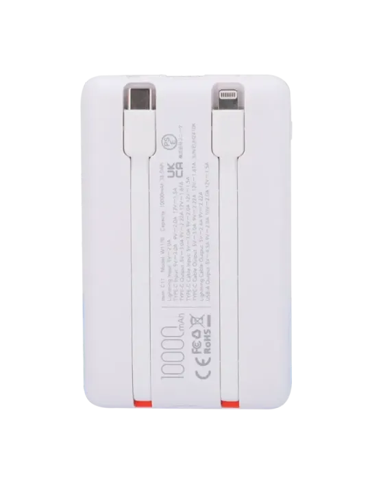 VEGER Power bank con pantalla LCD - Capacidad 10000mAh - Entradas Ligh