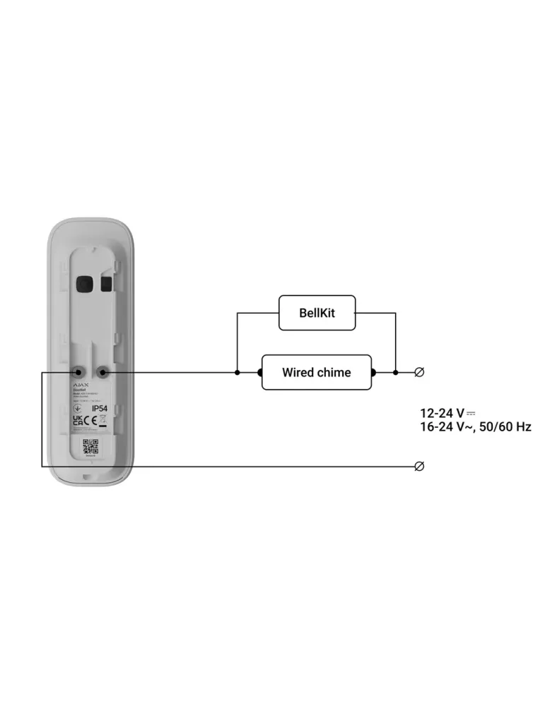 AJAXCCTV Doorbell 4 MP con IA integrada - Detector PIR alcance hasta 4