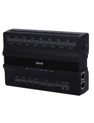AKUVOX Controladora de acceso PoE - Tarjeta EM/MF y PIN - 100.000 usua