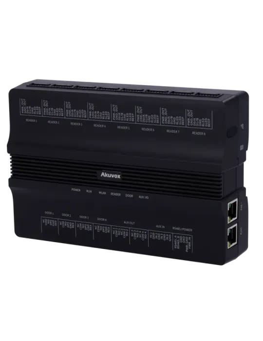 AKUVOX Controladora de acceso PoE - Tarjeta EM/MF y PIN - 100.000 usua