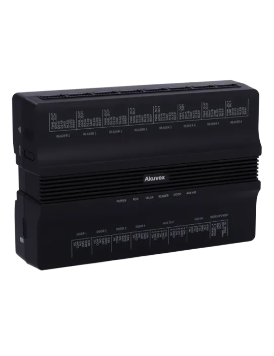 AKUVOX Controladora de acceso PoE - Tarjeta EM/MF y PIN - 100.000 usua