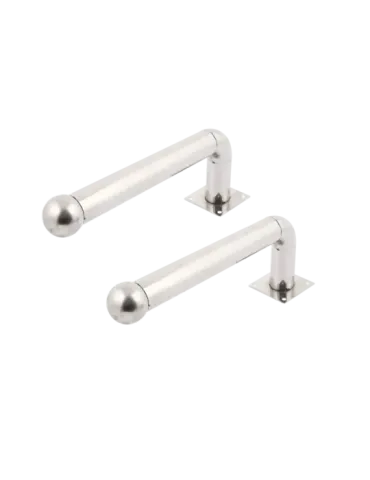 MARCA BLANCA Soporte para barrera modelo L - 2 unidades - Acero inoxid