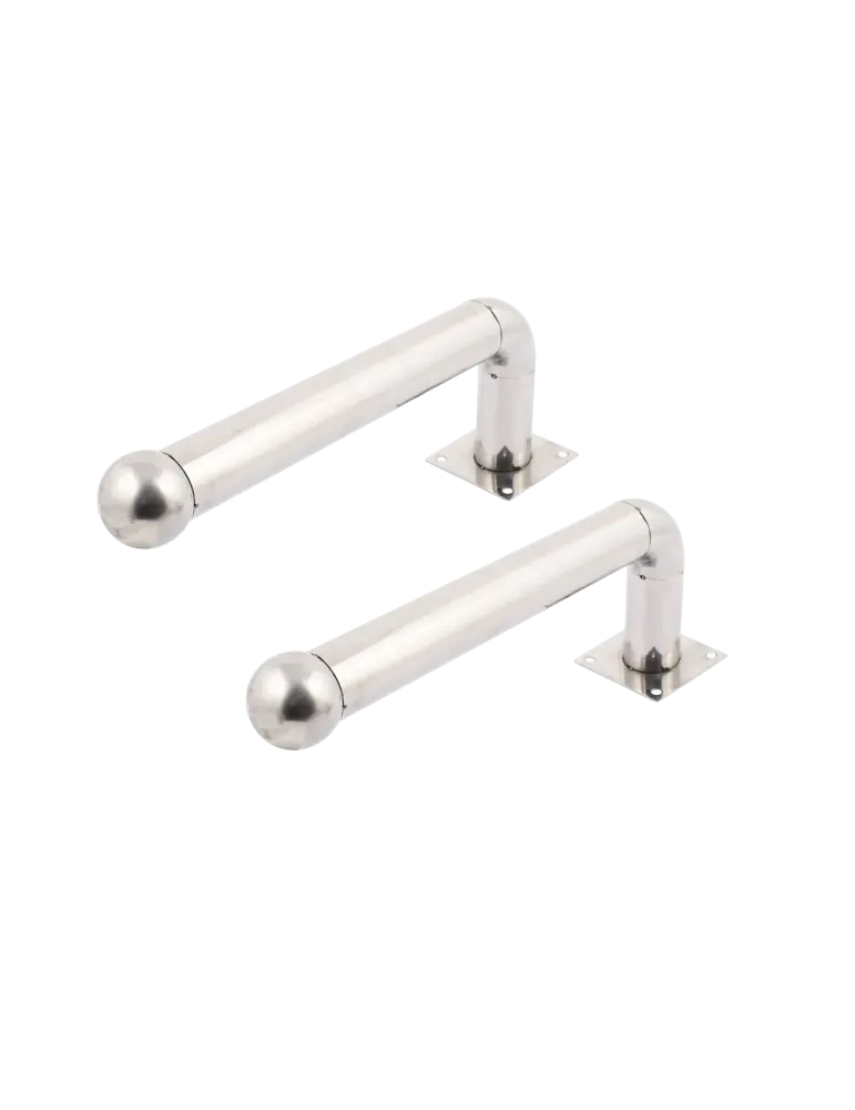 MARCA BLANCA Soporte para barrera modelo L - 2 unidades - Acero inoxid