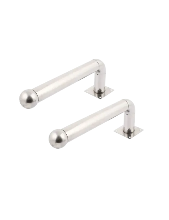 MARCA BLANCA Soporte para barrera modelo L - 2 unidades - Acero inoxid
